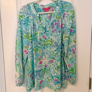 Lilly Pulitzer Elsa Silk Blouse Like New